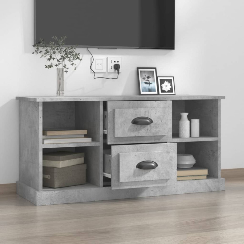Szafka pod TV, szarość betonu, 99,5x35,5x48 cm