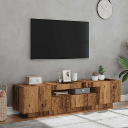 Szafka pod TV z oświetleniem LED, stare drewno, 160x35x40 cm