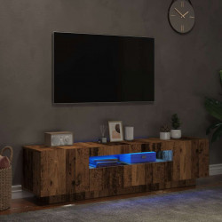 Szafka pod TV z oświetleniem LED, stare drewno, 160x35x40 cm