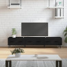 Szafka pod TV, czarna, 150x36x30 cm, materiał drewnopochodny