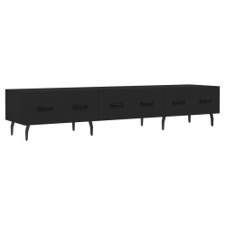 Szafka pod TV, czarna, 150x36x30 cm, materiał drewnopochodny