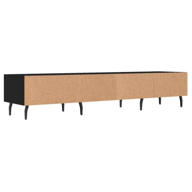 Szafka pod TV, czarna, 150x36x30 cm, materiał drewnopochodny