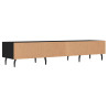 Szafka pod TV, czarna, 150x36x30 cm, materiał drewnopochodny