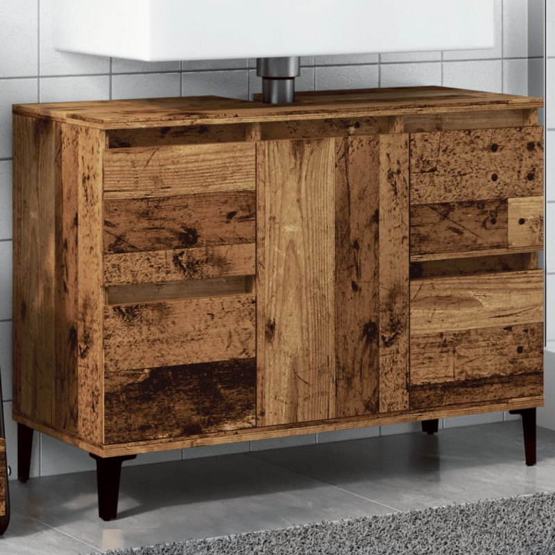 Szafka pod umywalkę, stare drewno, 80x33x60 cm