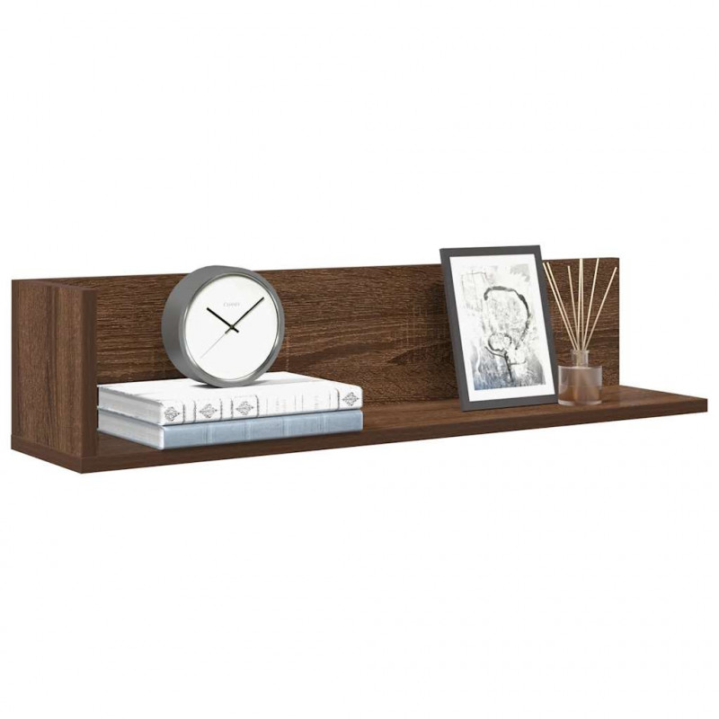 Półki ścienne, 2 szt., brązowy dąb, 75x16,5x16,5 cm