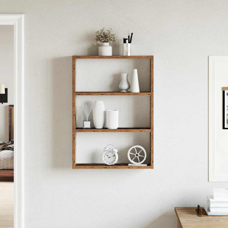 Półka ścienna, stare drewno, 43x9x60cm, materiał drewnopochodny