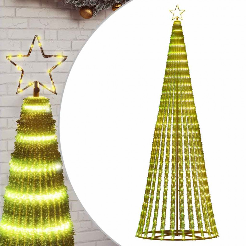 Stożkowa choinka z lampek, 475 ciepłych białych LED, 247 cm