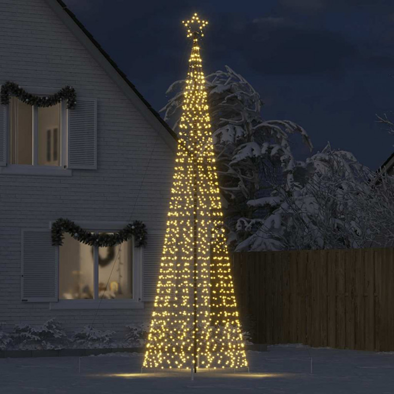 Choinka z lampek, z kołkami, 1534 ciepłych białych LED, 500 cm