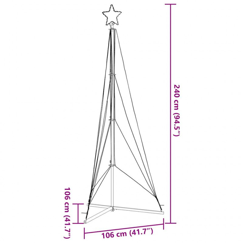 Lampki choinkowe, 483 ciepłych białych LED, 240 cm