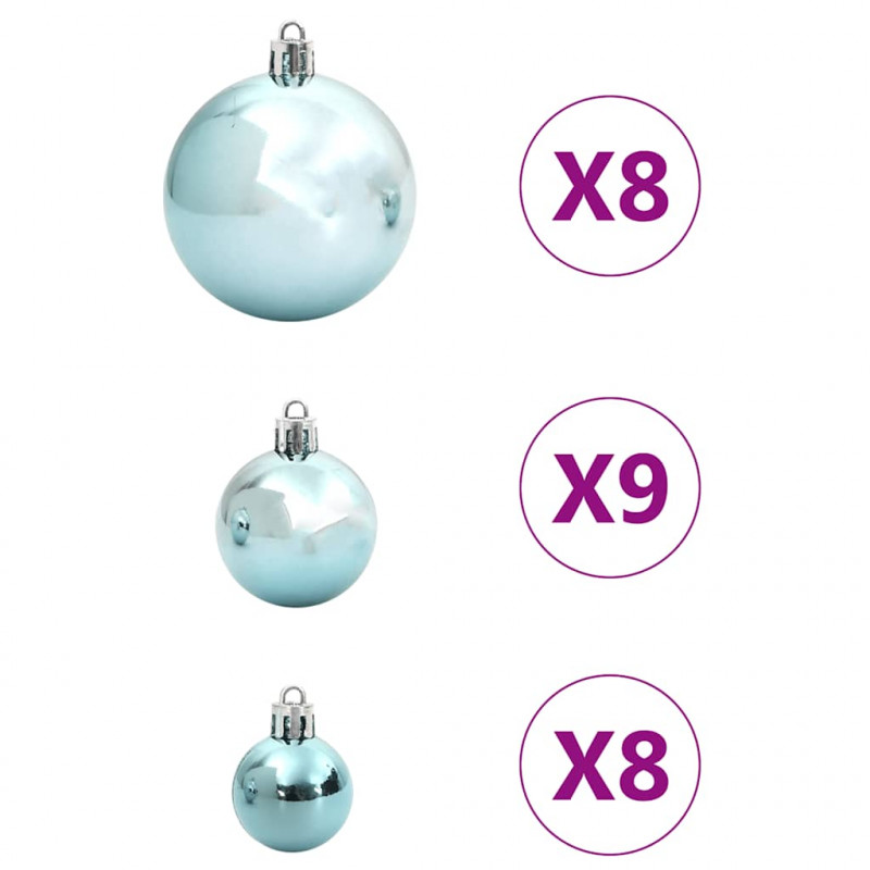 Bombki świąteczne, 100 szt., zielone, Ø3/4/6 cm