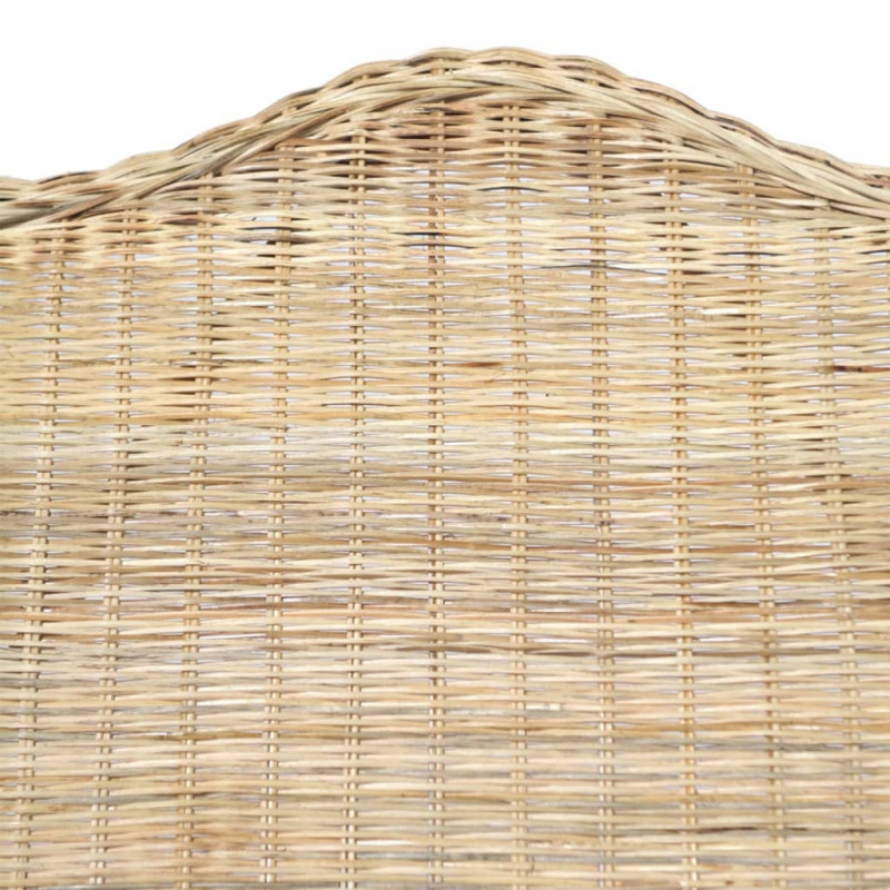 Fotel z poduszką, naturalny rattan i len