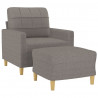 Fotel z podnóżkiem, taupe, 60 cm, obity tkaniną