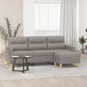 3-osobowa sofa z podnóżkiem, taupe, 180 cm, tkaniną