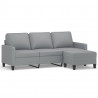 3-osobowa sofa z podnóżkiem, jasnoszara, 180 cm, tkaniną