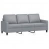 3-osobowa sofa z podnóżkiem, jasnoszara, 180 cm, tkaniną