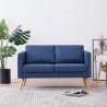 2-osobowa sofa tapicerowana tkaniną, niebieska