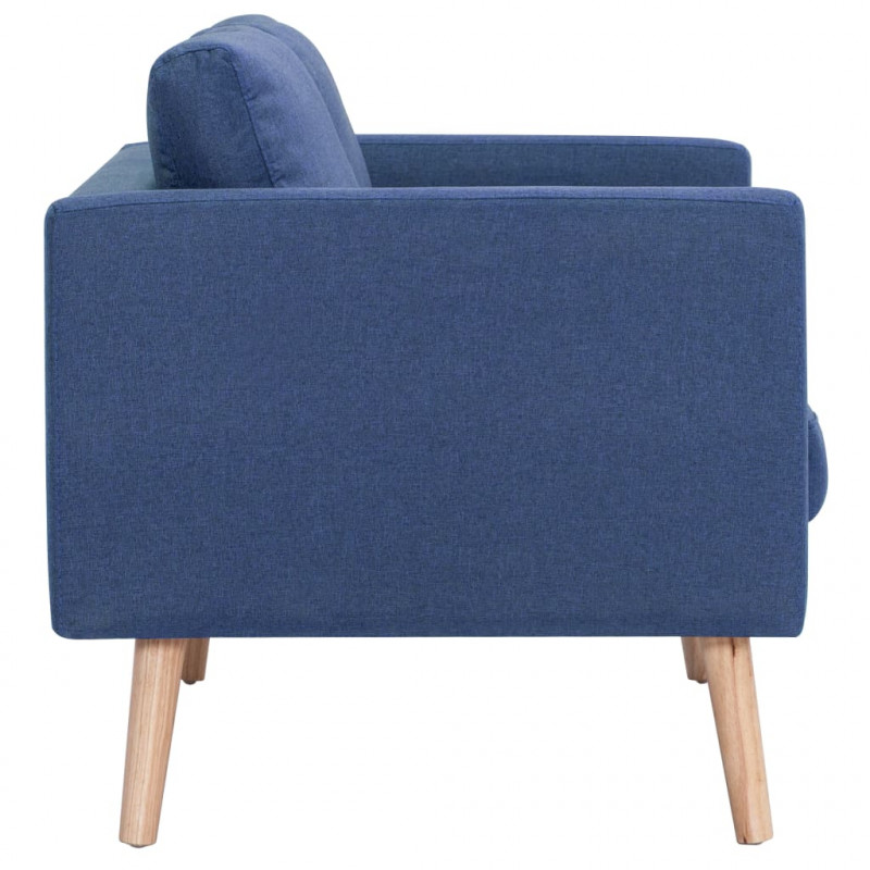 2-osobowa sofa tapicerowana tkaniną, niebieska