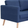 2-osobowa sofa tapicerowana tkaniną, niebieska