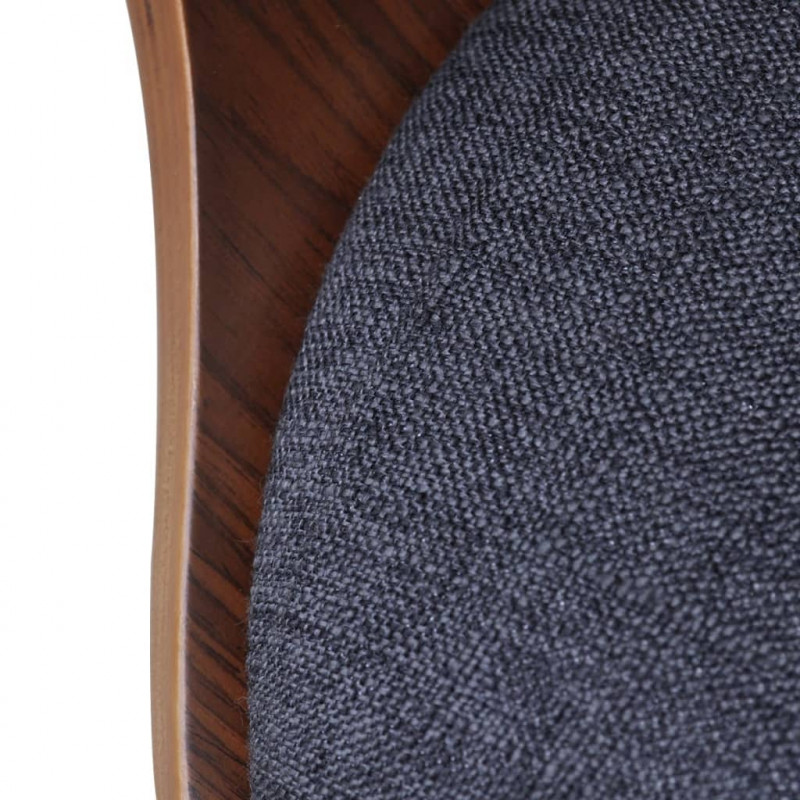 Krzesła stołowe, 4 szt., ciemnoszare, gięte drewno i tkanina