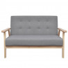Zestaw wypoczynkowy: sofa i fotel, materiałowy, jasnoszary