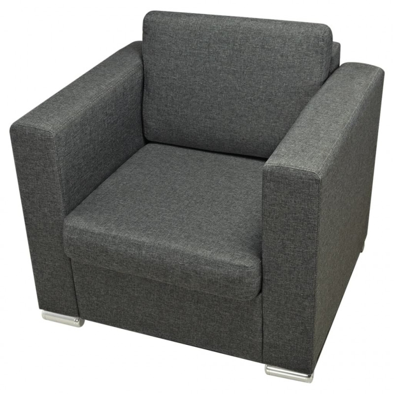 Komplet wypoczynkowy 3+2+1 ciemnoszary materiał