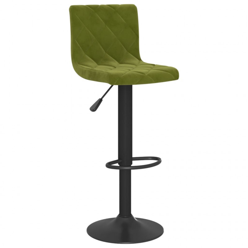 Stołki barowe, 2 szt., jasnozielone, tapicerowane aksamitem