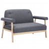Sofa 2-osobowa tapicerowana materiałem, ciemnoszara