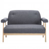 Sofa 2-osobowa tapicerowana materiałem, ciemnoszara