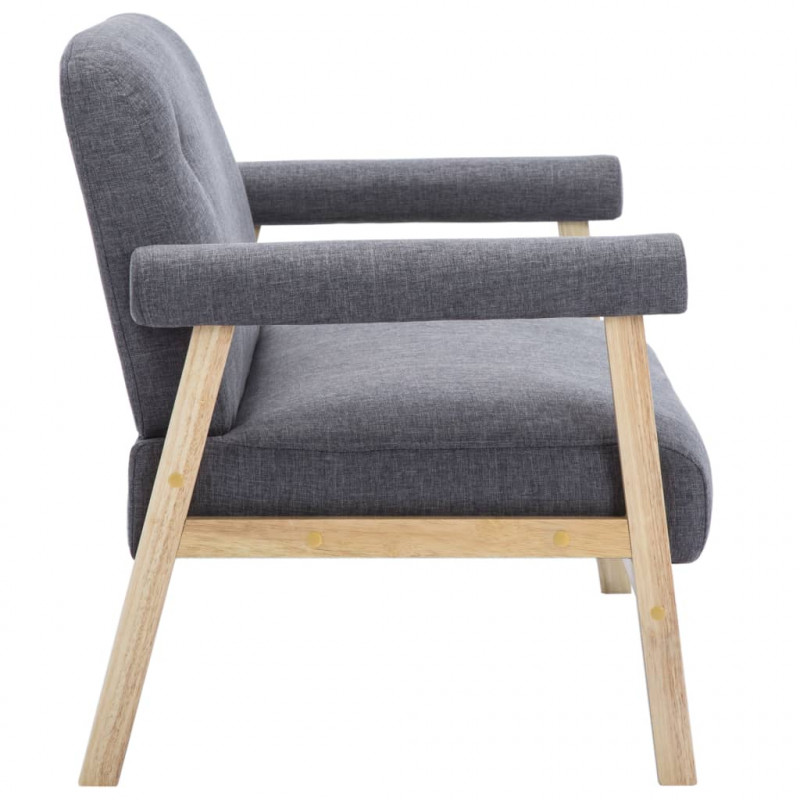 Sofa 2-osobowa tapicerowana materiałem, ciemnoszara