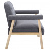 Sofa 2-osobowa tapicerowana materiałem, ciemnoszara