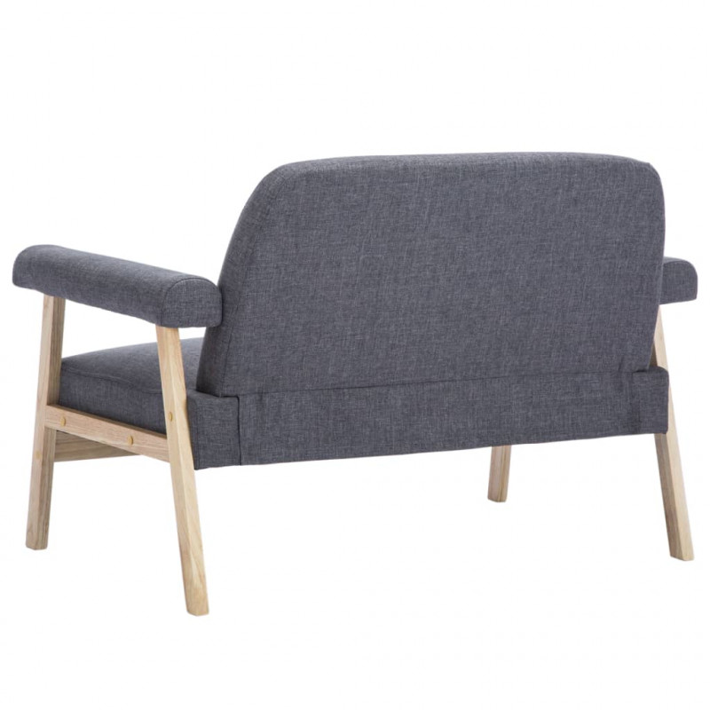Sofa 2-osobowa tapicerowana materiałem, ciemnoszara
