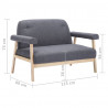 Sofa 2-osobowa tapicerowana materiałem, ciemnoszara
