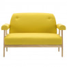 Sofa 2-osobowa tapicerowana tkaniną, żółta
