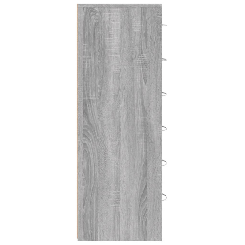 Komoda z 6 szufladami, szary dąb sonoma, 50x34x96 cm