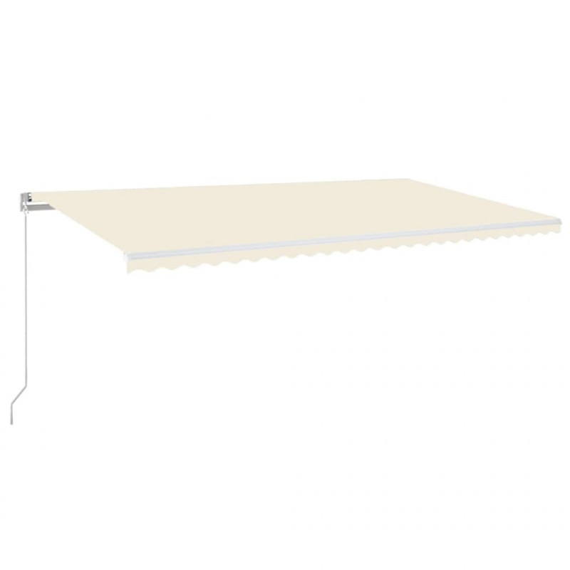 Ręcznie zwijana markiza z LED, 600 x 300 cm, kremowa