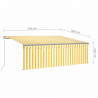 Ręcznie zwijana markiza z zasłoną i LED, 4x3 m, żółto-biała