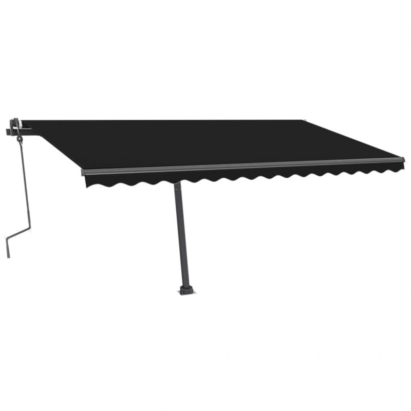 Ręcznie zwijana markiza z LED, 400 x 300 cm, antracytowa