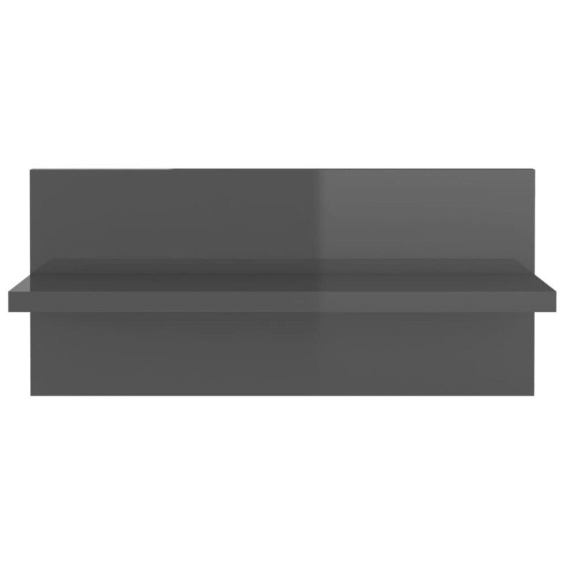 Półki ścienne, 4 szt., szare, wysoki połysk, 40 x 11,5 x 18 cm