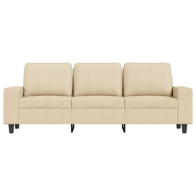 Sofa 3-osobowa, kremowa, 180 cm, tapicerowana tkaniną