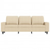 Sofa 3-osobowa, kremowa, 180 cm, tapicerowana tkaniną