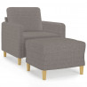 Fotel z podnóżkiem, taupe, 60 cm, obity tkaniną