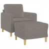 Fotel z podnóżkiem, taupe, 60 cm, obity tkaniną