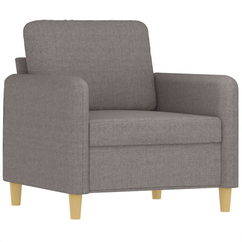 Fotel z podnóżkiem, taupe, 60 cm, obity tkaniną