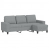 3-osobowa sofa z podnóżkiem, jasnoszara, 180 cm, tkaniną