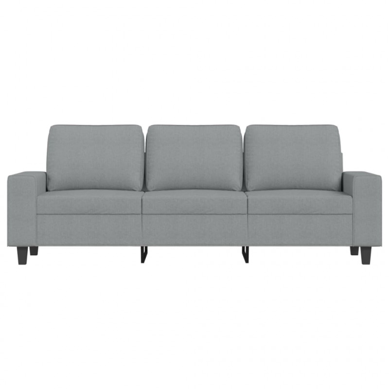 3-osobowa sofa z podnóżkiem, jasnoszara, 180 cm, tkaniną