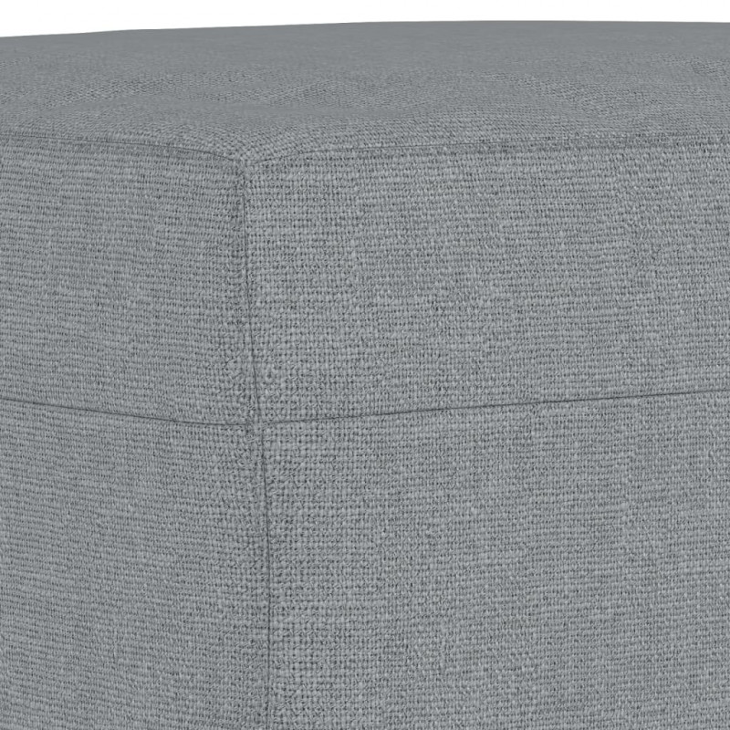 3-osobowa sofa z podnóżkiem, jasnoszara, 180 cm, tkaniną
