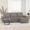 3-osobowa sofa z podnóżkiem, taupe, 180 cm, tkaniną