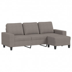 3-osobowa sofa z podnóżkiem, taupe, 180 cm, tkaniną