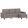 3-osobowa sofa z podnóżkiem, taupe, 180 cm, tkaniną