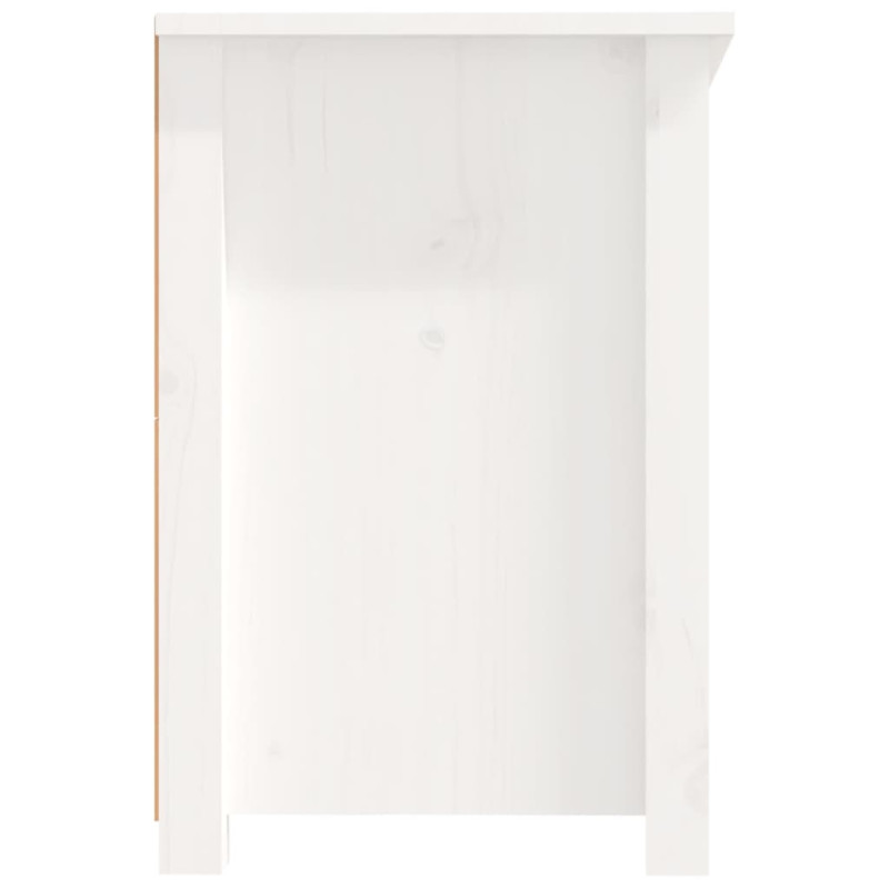 Szafka pod telewizor, biała, 114x35x52 cm, lite drewno sosnowe
